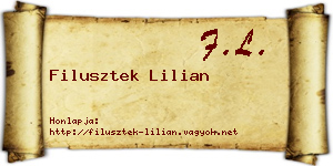 Filusztek Lilian névjegykártya